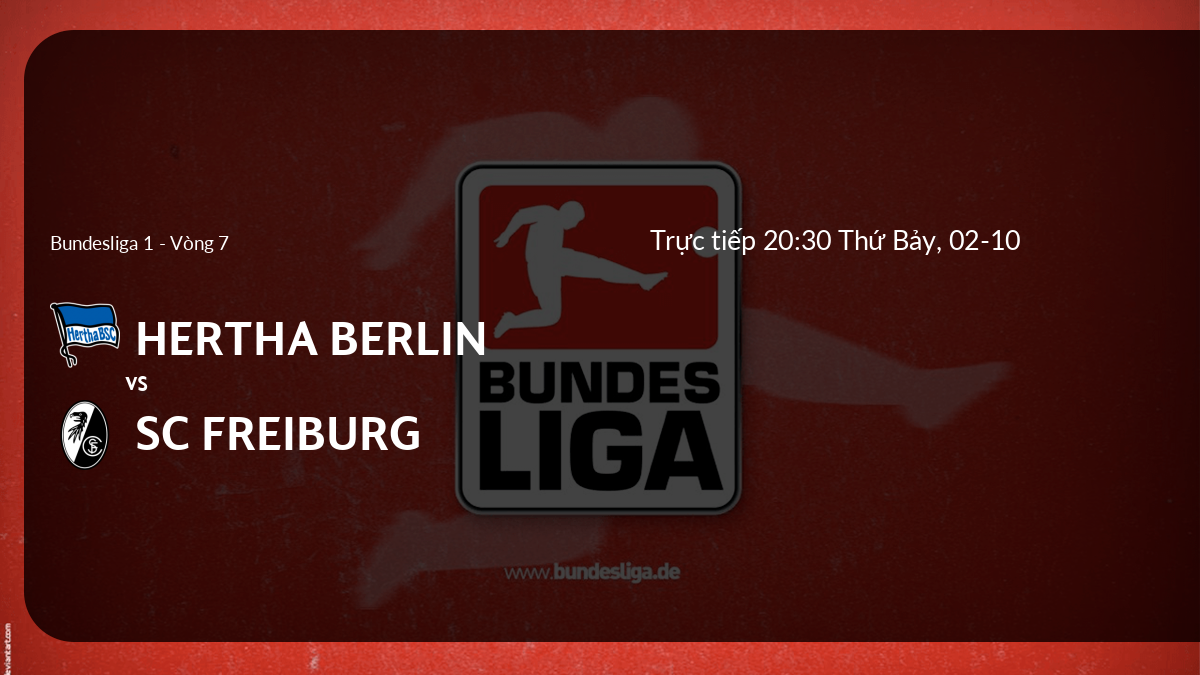 Đội hình Hertha Berlin vs SC Freiburg, 20:30 Thứ Bảy, 02-10