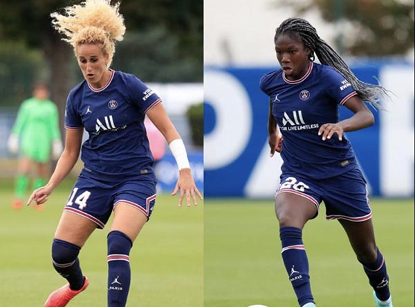 Diallo (phải) được cho thuê người đánh Hamraoui (trái) - cầu thủ PSG